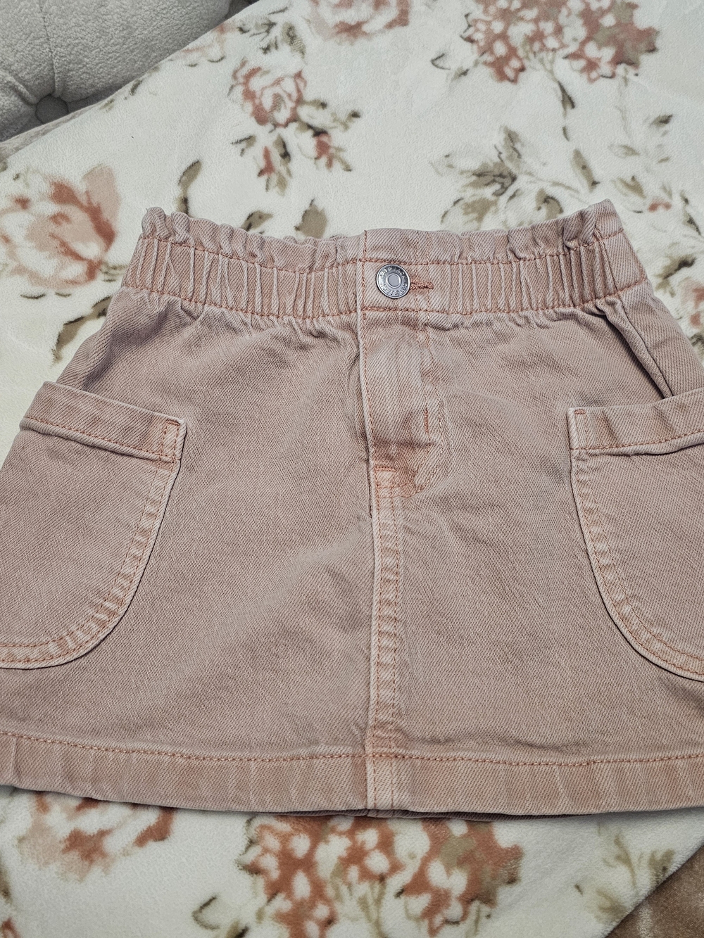 Cat & Jack Dusty Pink Elastic-Waist Denim Skirt